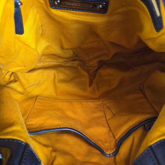 Banana Republic Dark Gray/Blue Genuine Leather Studded Dual Handle Crossbody Bag - Picture 9 of 12